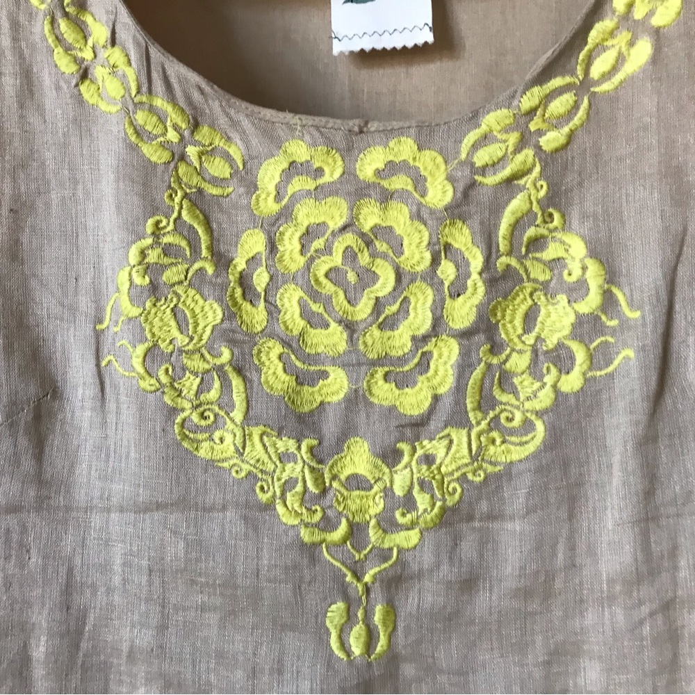 100% Linen Nurture Brand Boho dress with East Indian vibe.